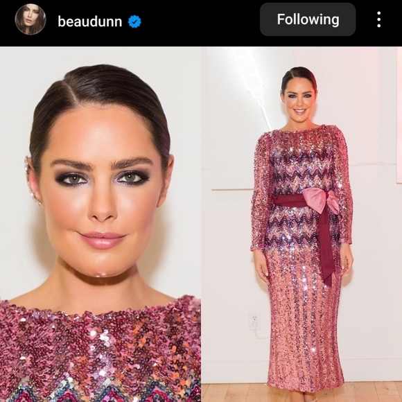 EXTREMELY RARE DESIGNER Vintage 1970's zig-zag ombré sequin maxi dress/gown - Picture 8 of 8